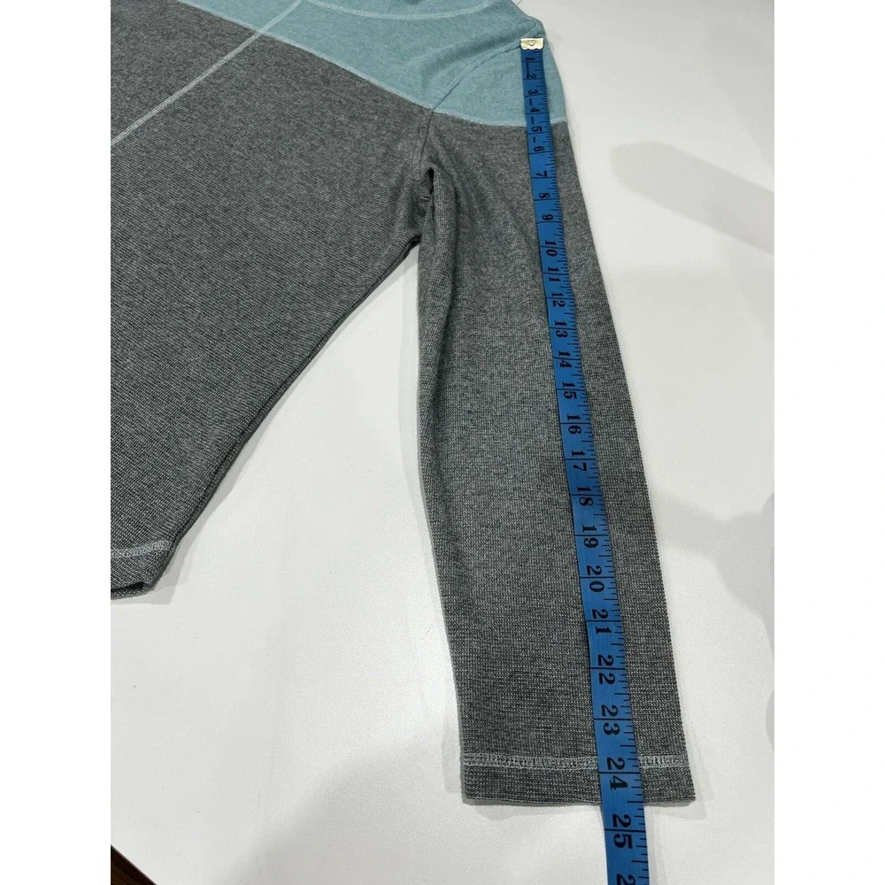 T by Talbot's Teal/Gray Colorblock Cowl Neck Pullover Tunic Top Size XL EUC